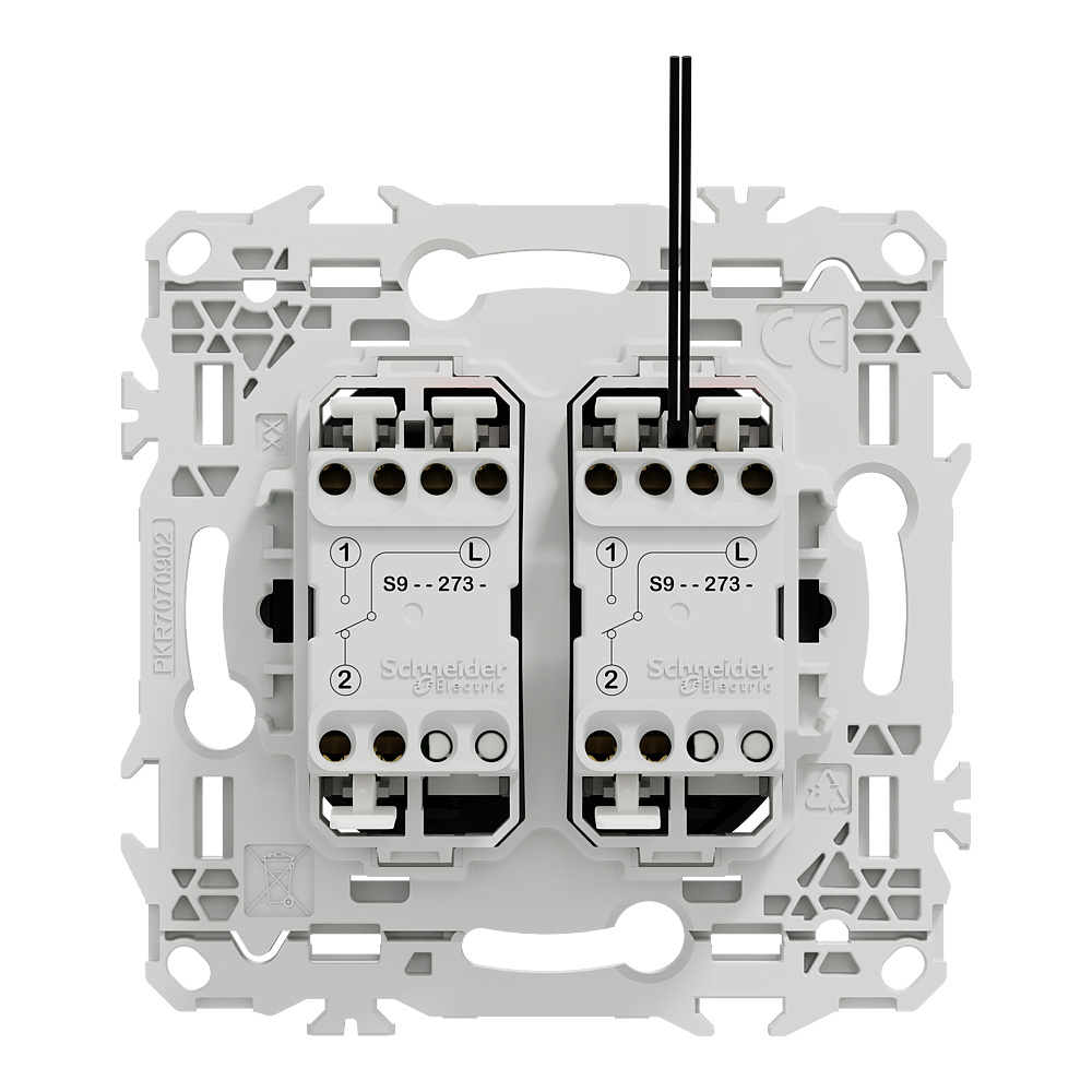 Odace double VV ou poussoir LED noir